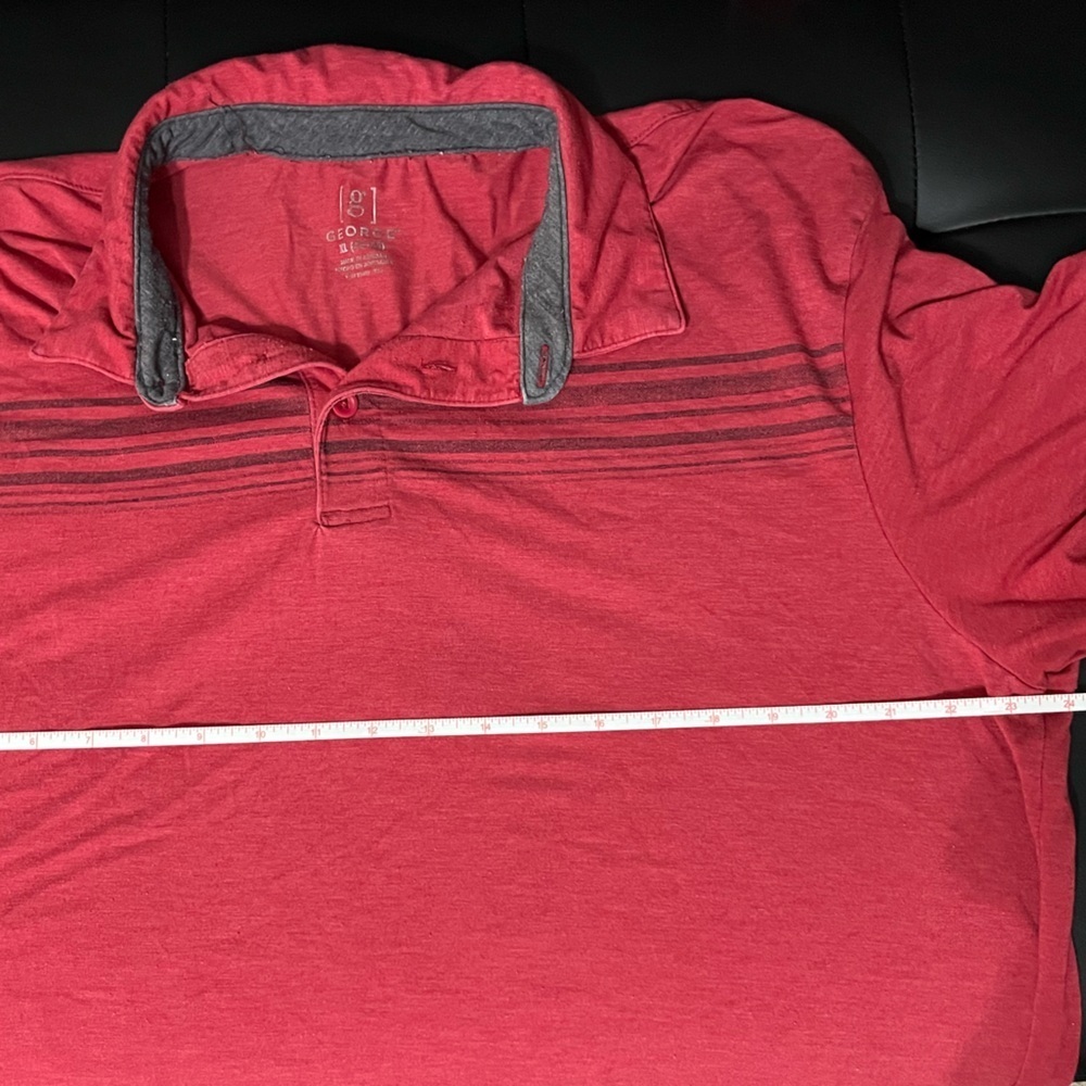 George Men's Polo Shirt in Red - Picture 6 of 6